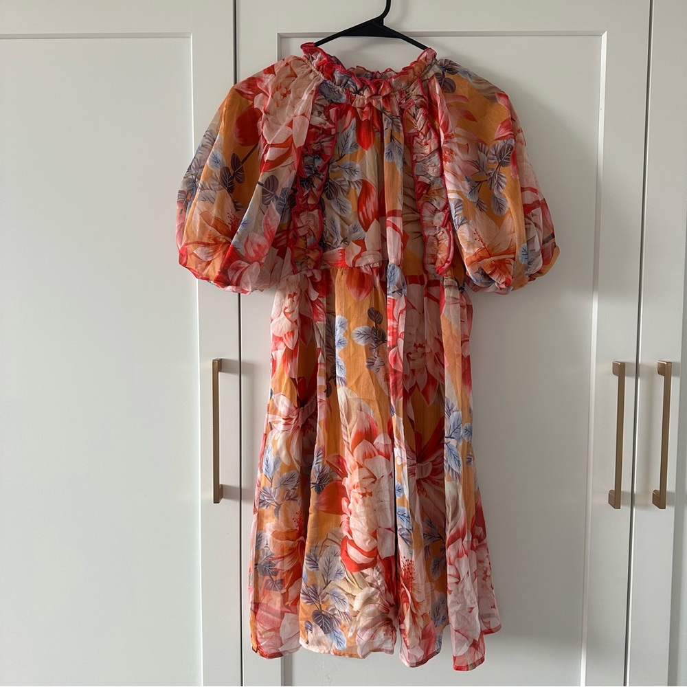 Floral Dress with Puff Sleeves